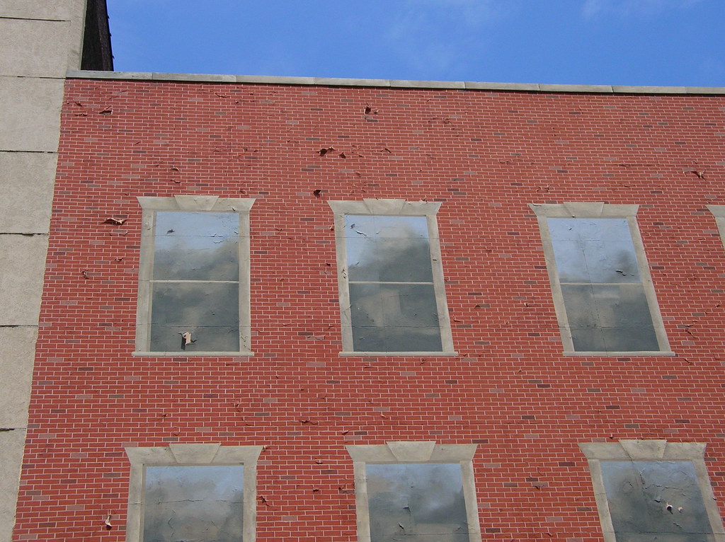 fake window facade including fake bricks and fake reflecti… Flickr