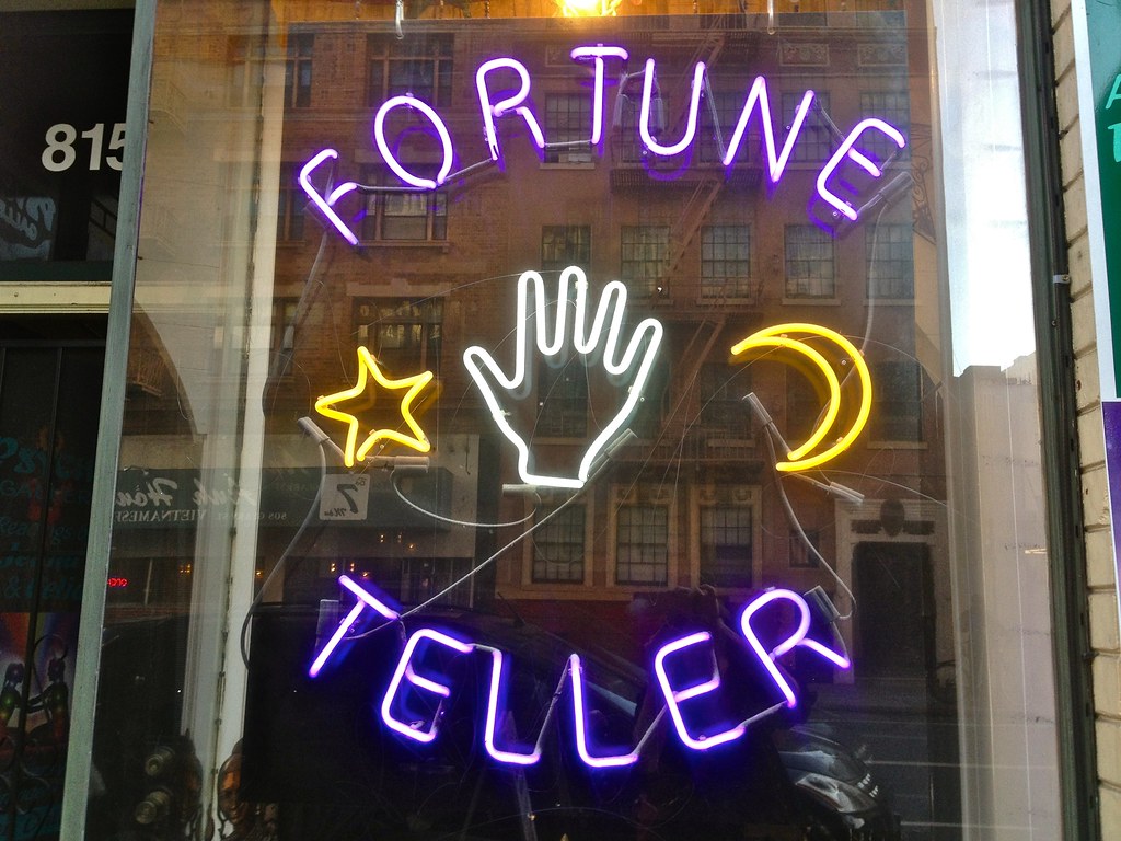 Tenderloin Fortune Teller Neon Sign on Geary Lynn Friedman Flickr