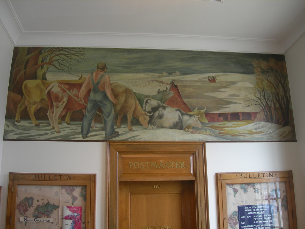 Albion Nebraska Post Office Mural New Deal mural entitled … Flickr