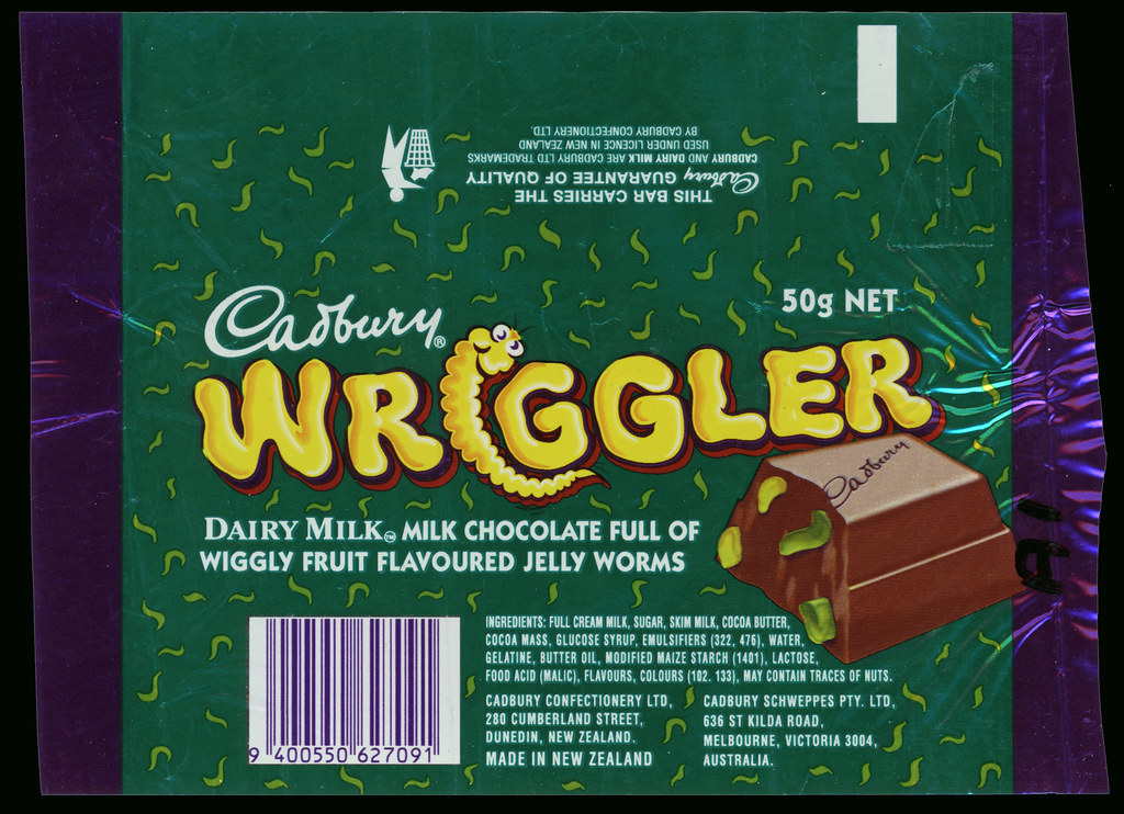 New Zealand Cadbury Wriggler candy chocolate bar wra… Flickr