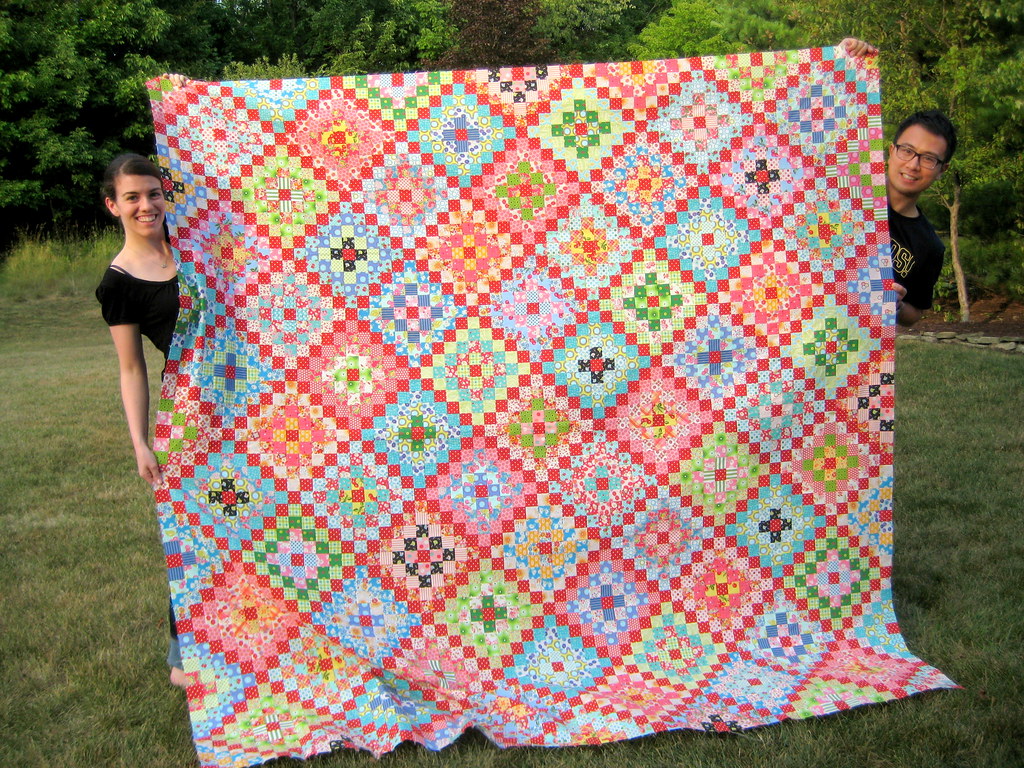 Many Trips Around the World quilt (top) Blogged here Jan B. Flickr