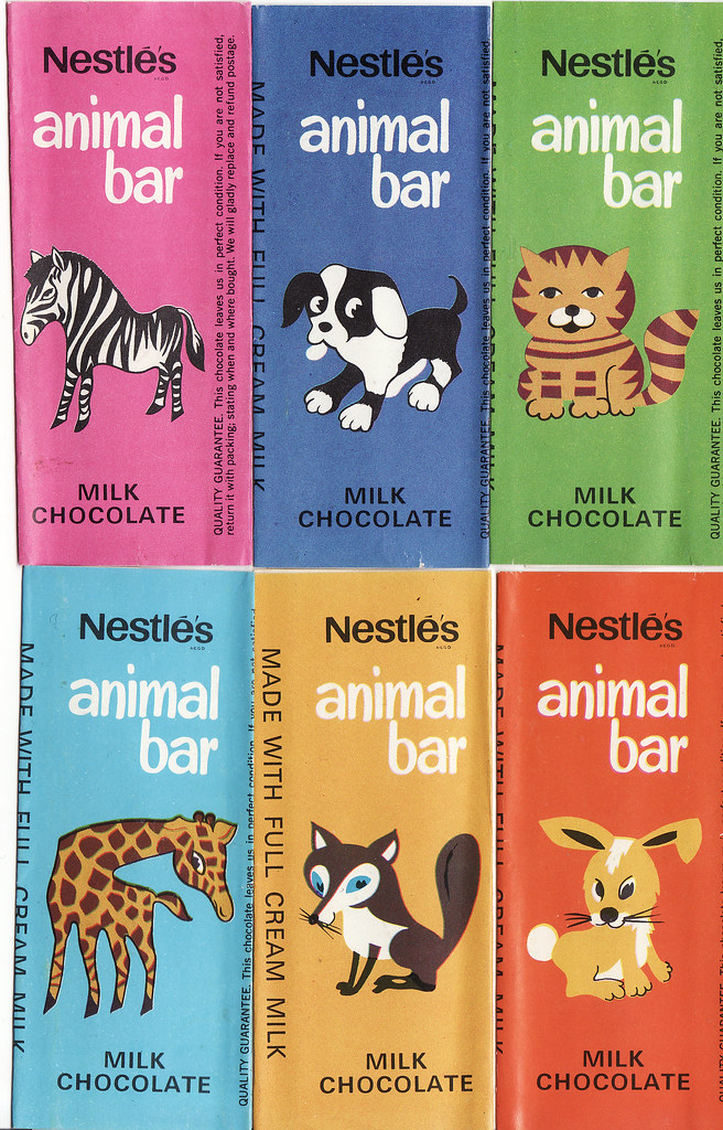 1970s Nestle Animal Bar (Second Series) Chocolate Wrappers… Flickr