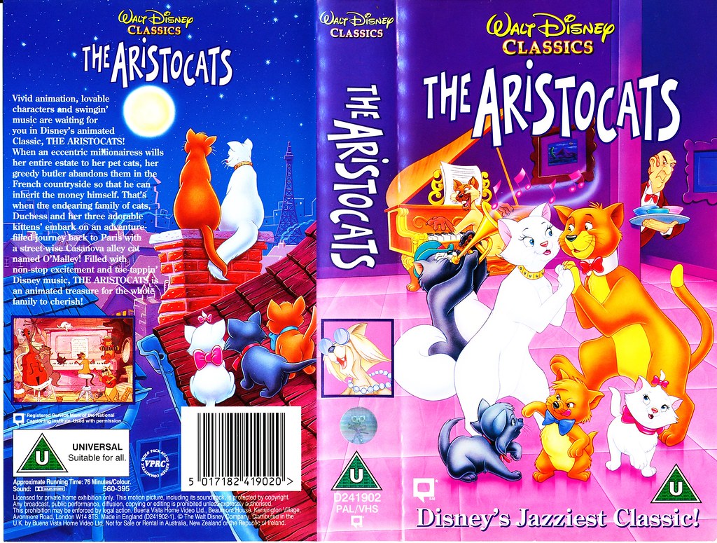 The Aristocats UK 1995 VHS cover VHS cover for "The Aris… Flickr