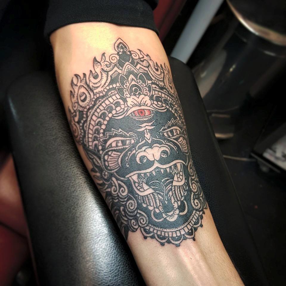 Thai Mask Tattoo Soular Tattoo, Christchurch NZ Soular