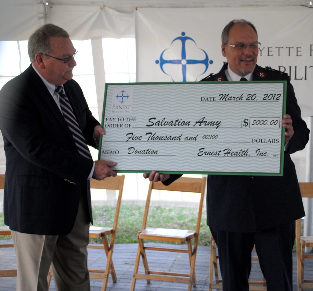 Major Irvine receives donation from Ernest Health Inc. Flickr
