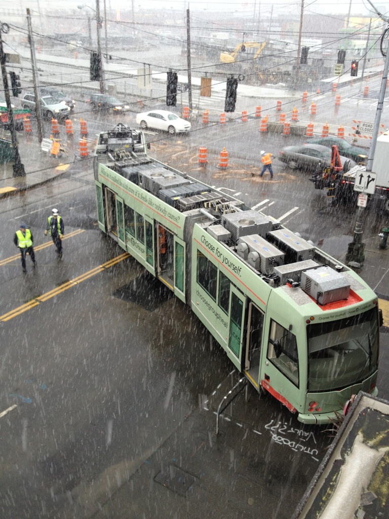 Car vs. Streetcar driver ran a red light and hit the South… Flickr