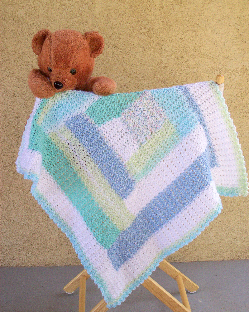 Baby Blanket aqua blue white SOLD 063012 SOLD at Blue Port… Flickr