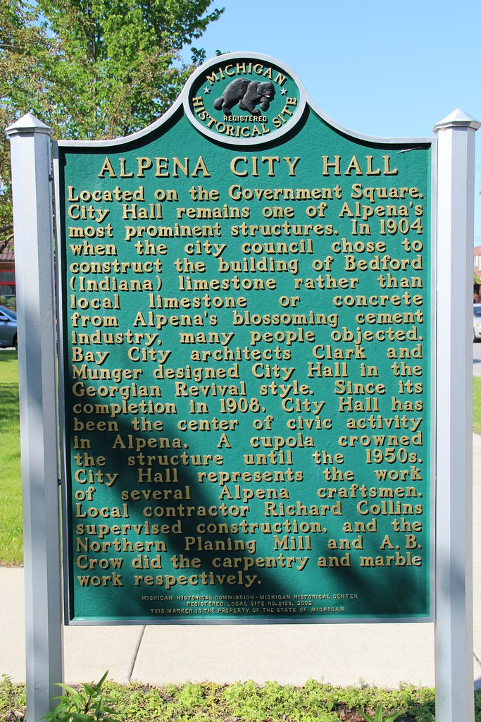 Alpena City Hall Historical Marker (Alpena, Michigan) Flickr