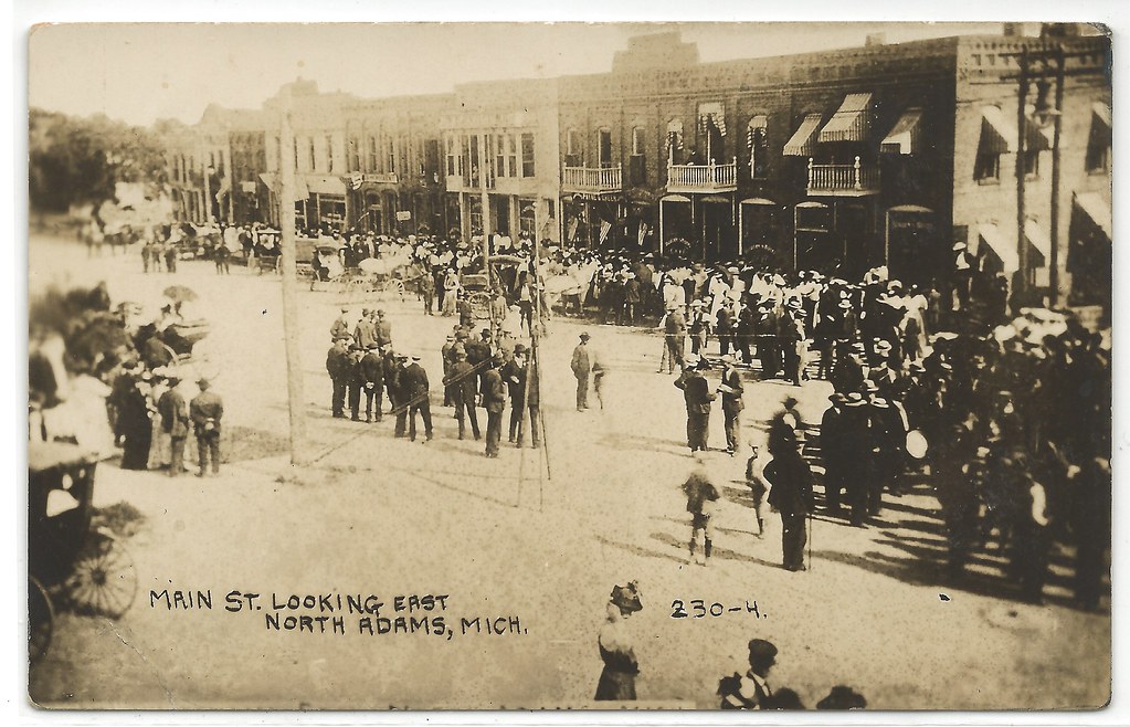 SW North Adams MI 1911 RPPC PARADE DAY on Main Street Hors… Flickr