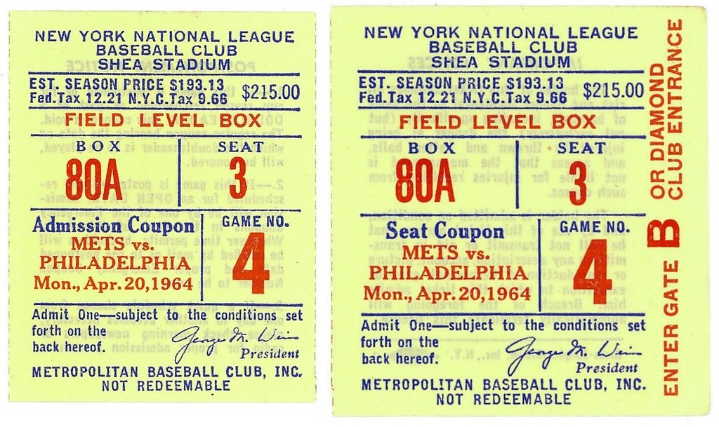 "Admission Coupon" and "Seat Coupon" for what would be the… Flickr