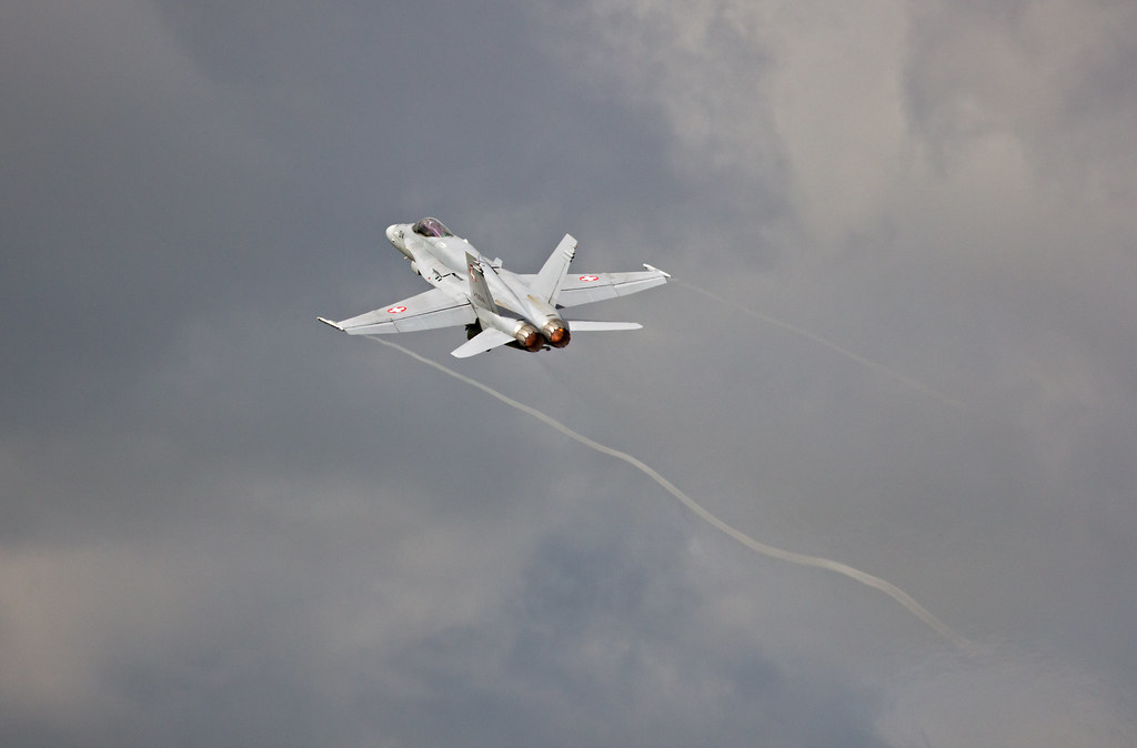 Swiss F18 Climbing out of R.A.F Waddington carl newell Flickr