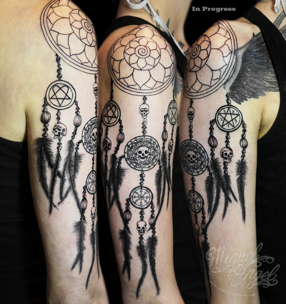 Dream catcher and symbols custom tattoo Model www.faceboo… Flickr