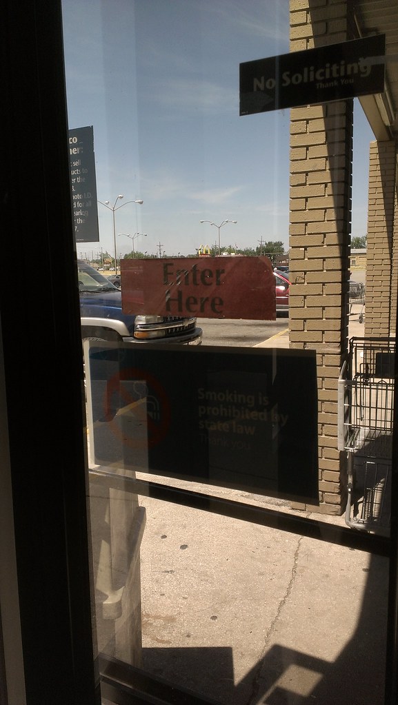 WalMart Baxter Springs, Kansas Older "ENTER HERE" Decal a photo