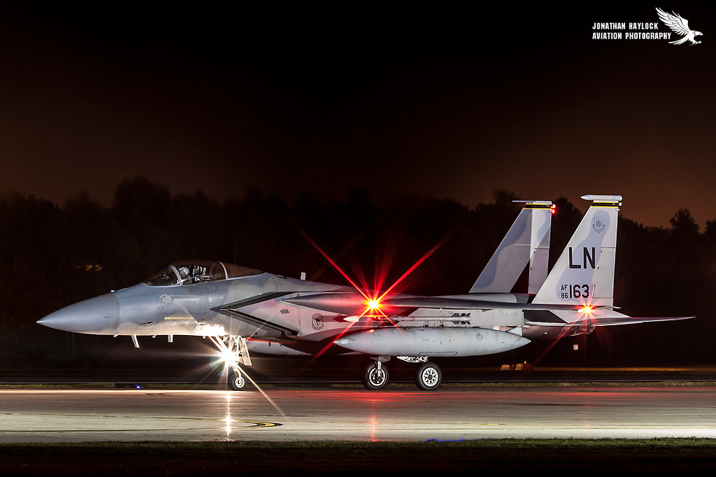 F15 Winter Lights RAF Lakenheath, Suffolk, England Jonathan Haylock