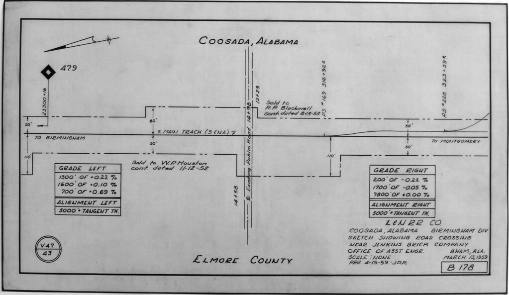Coosada 1959 B178 Coosada AL map L&N Louisville & Nashvil… Tony