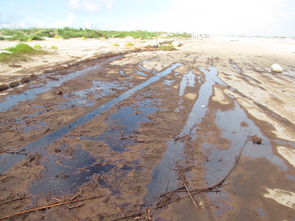 Oil on Upper Beach Port Fourchon Beach, LA Steve Liptay Flickr
