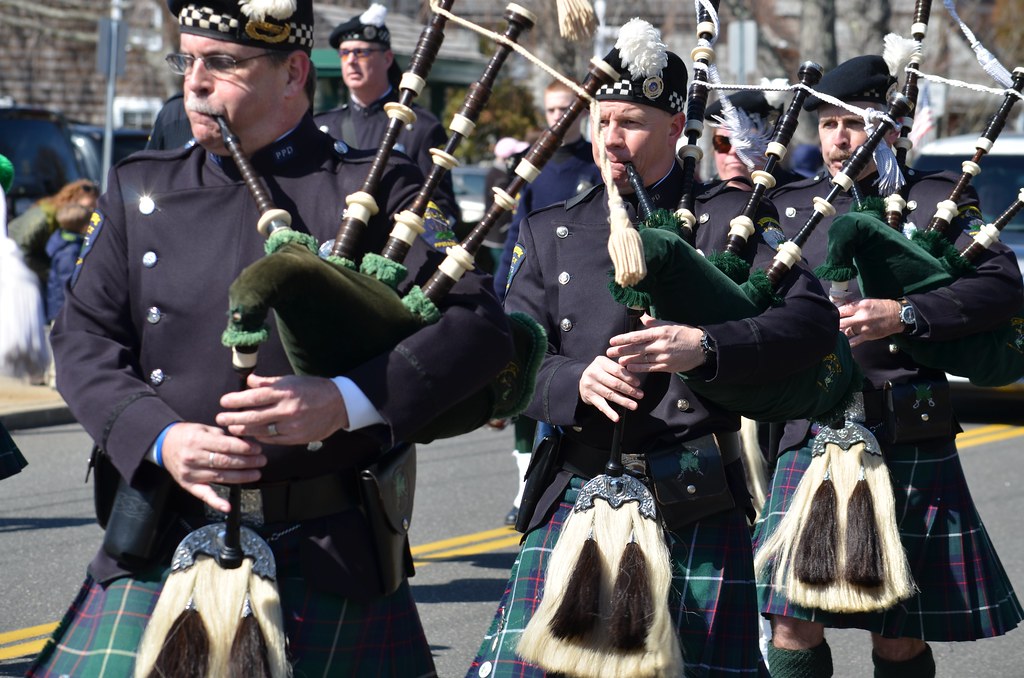 Bagpipes One of many bagpipe bands at the parade. Joe Shlabotnik