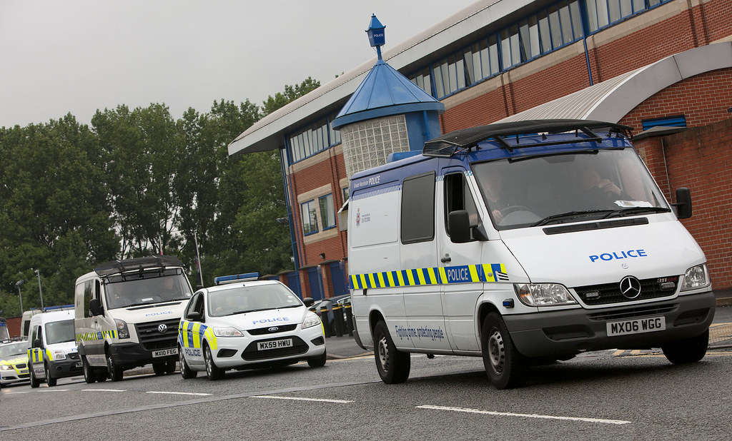 Operation Viking The convoy leaves Bolton Police Station. … Flickr