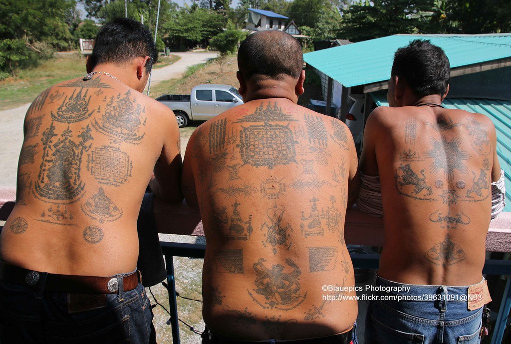 Ayutthaya, Samnak Kob, Sak Yant Tattoos | Three Thai Men Wit… | Flickr 689_x_1024_jpg