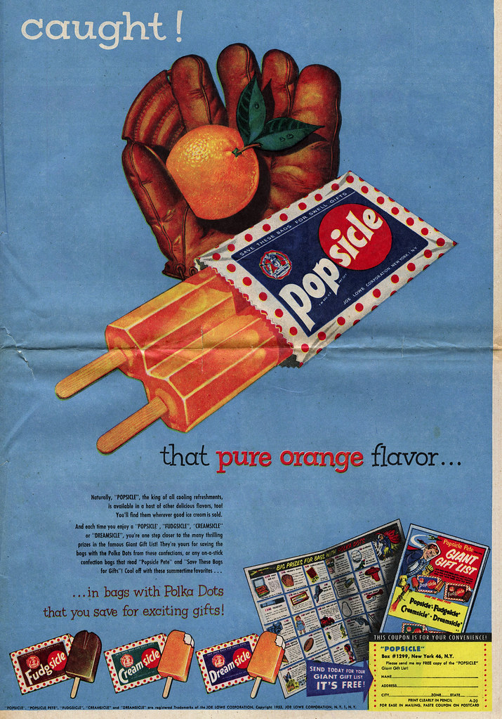 Popsicle Baseball Ad 1953 Todd Franklin Flickr