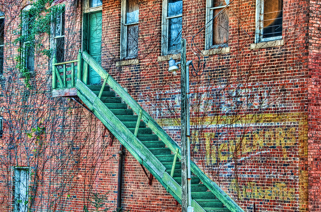 Fire Escape Decaying building in Camp Hill, Alabama C Slade