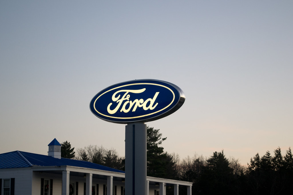 Ford Illuminated sign in the dusk. Hillsboro Ford. Josh Graciano