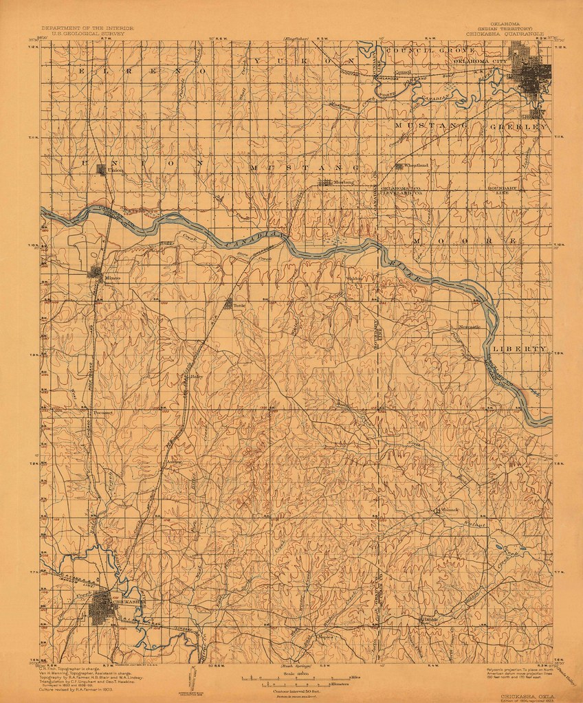 Chickasha, Oklahoma Quadrangle Topographic Map, 1904 Flickr
