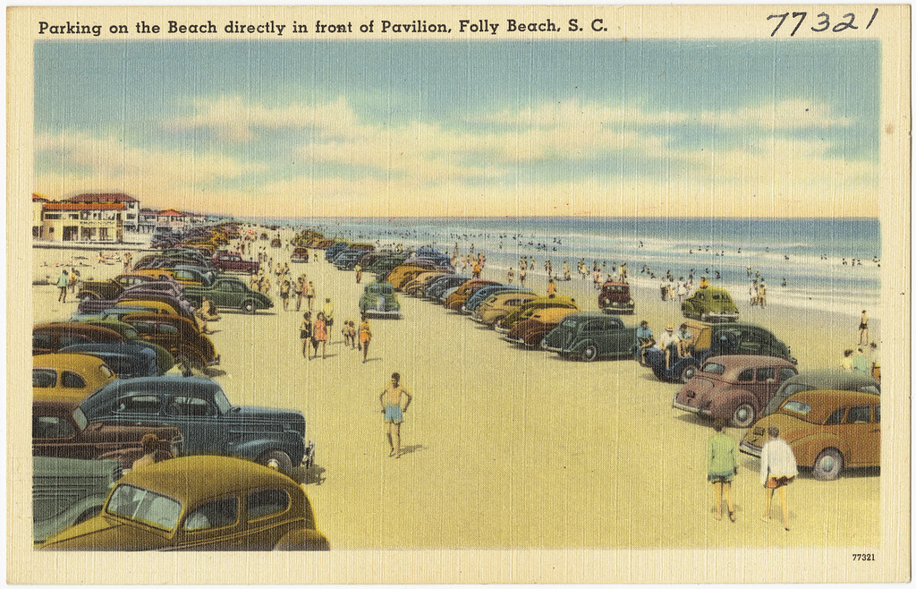 Parking on the beach directly in front of pavilion, Folly … Flickr