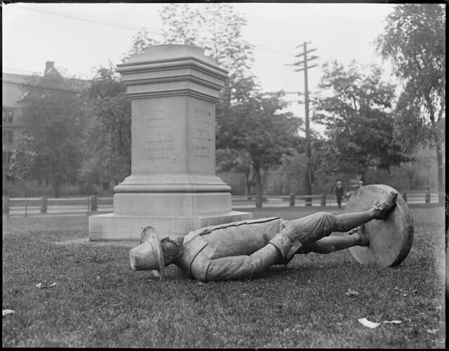 Puritan statue, wrecked, Cambridge Common a photo on Flickriver