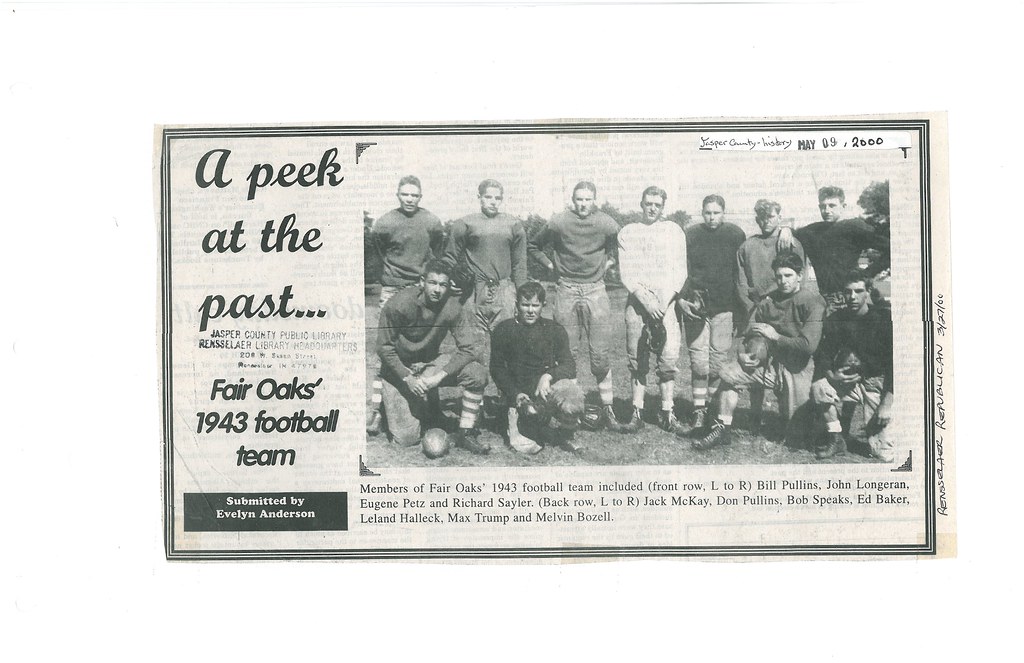Fair Oaks 1943 Football Team Members of Fair Oaks’ 1943 fo… Flickr