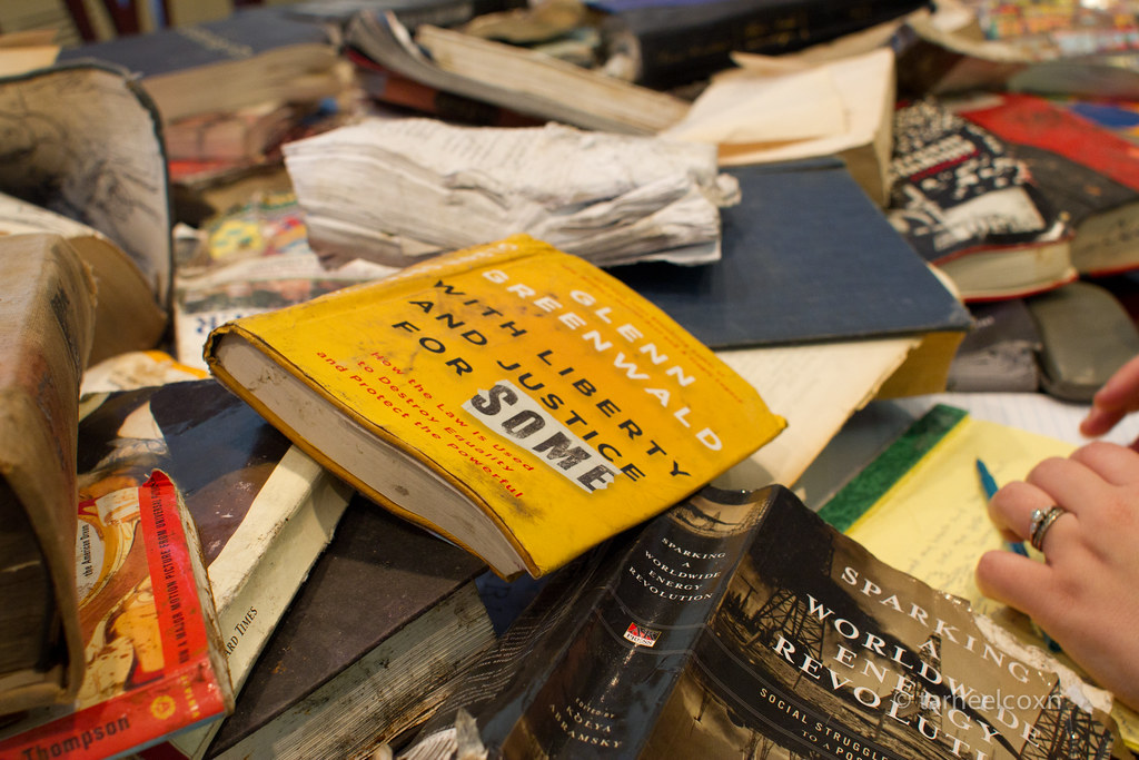 Damaged books from OWSLibrary These were covering the conf… Flickr