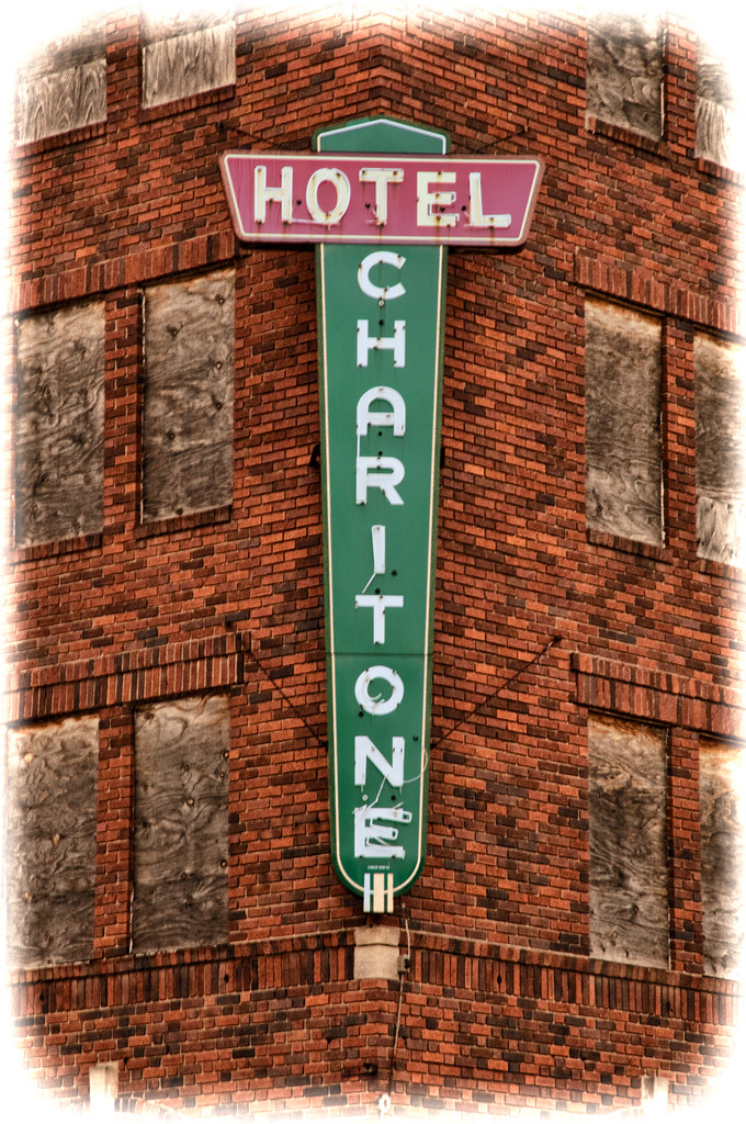 The Charitone Long closed hotel in Chariton, Iowa. Pete Zarria Flickr