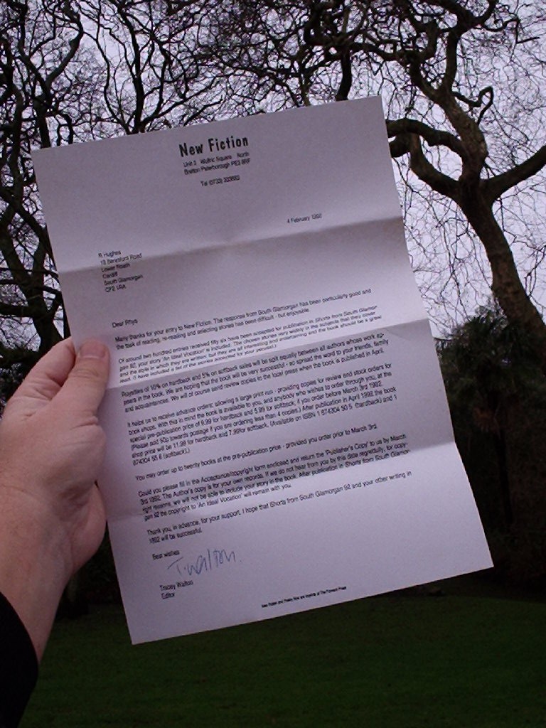 My first shortstory acceptance letter, February 1992 Flickr
