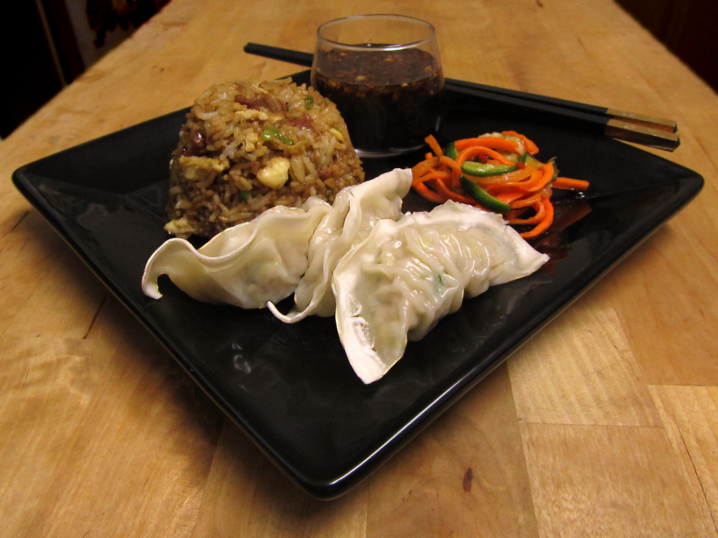 Leek and ginger pork gyoza with soy dipping sauce As featu… Flickr
