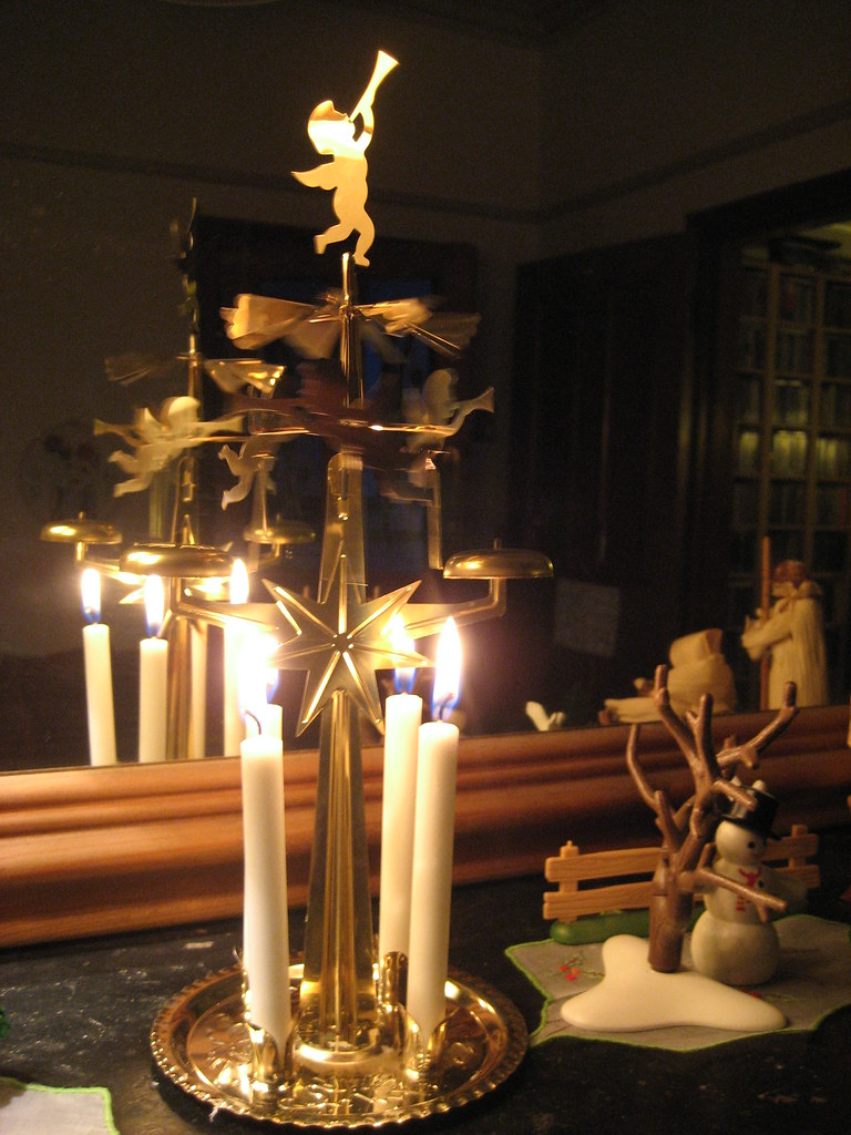 Swedish angel chimes on the mantelpiece Nancy Faulkner Flickr