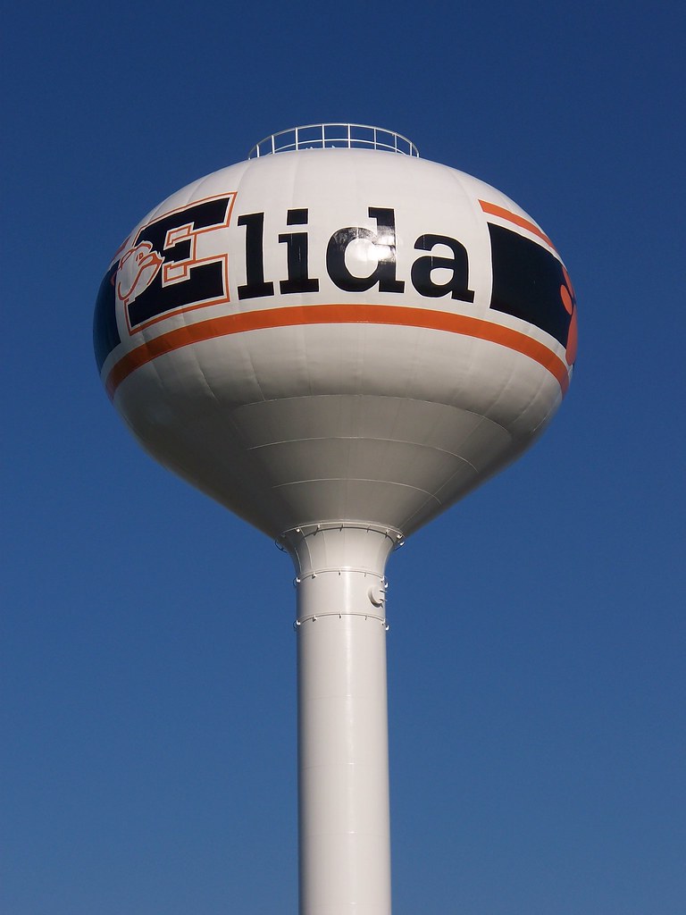 OH Elida Water Tower 2 Water tower in Elida, Ohio. Flickr