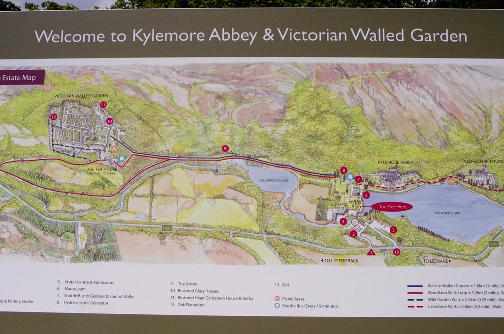 Kylemore Abbey Ireland Map Map of the grounds & gardens of Kylemore Abbey July 3, 201… Flickr