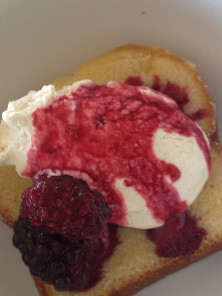 Pound Cake, Vanilla Ice Cream, Reduction of Prosecco and B… Flickr