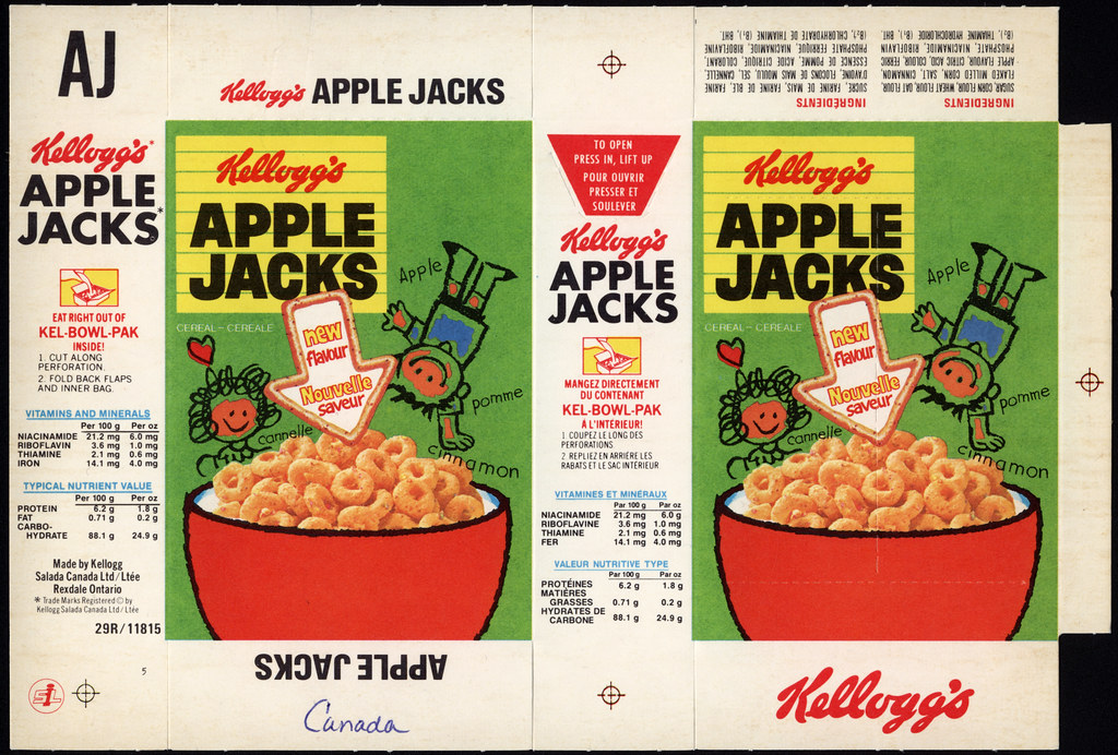 Canada Kellogg's Apple Jacks single serve cereal box… Flickr