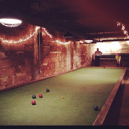 Bocce Ball in the basement of this bar/restaurant! Flickr