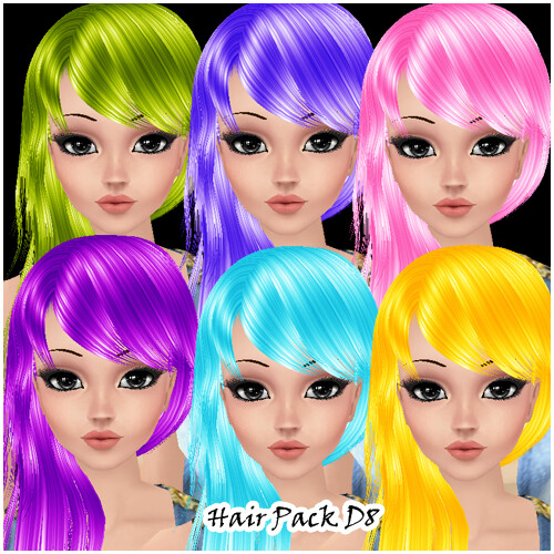 Hair Pack D8 Pack D8 contains 6 colorful high quality hair… Flickr