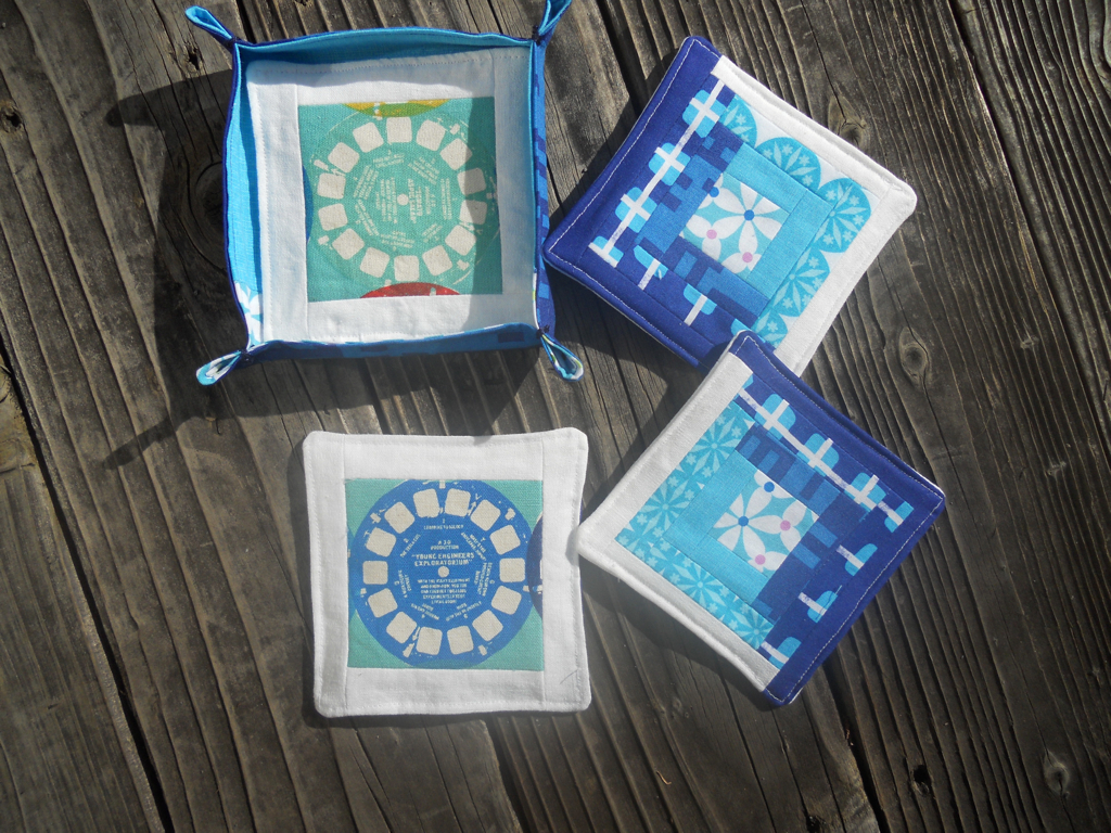 coasters for Bay Area Modern Quilt Guild gift exchange