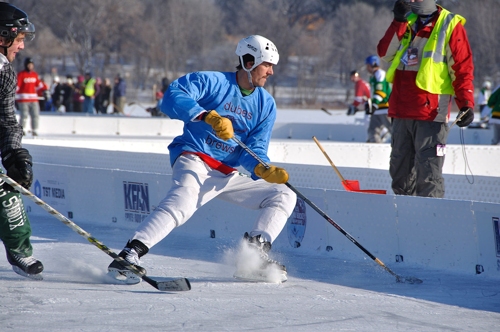 2012 US Pond Hockey Championships on Lake Nokomis. Lee Hochstein