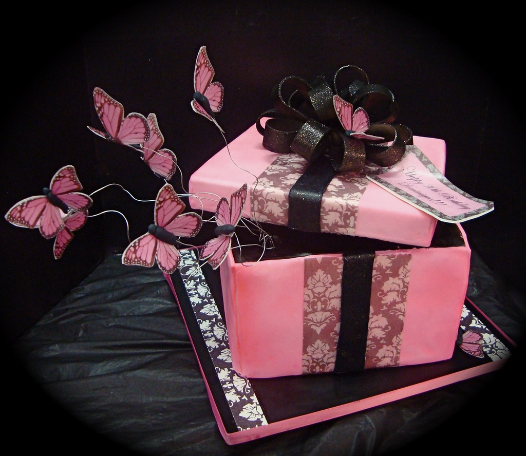 box of butterflies cake for one of my very best customers!… Flickr