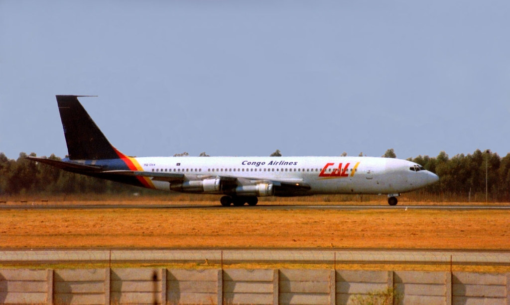 Congo Airlines B707323C 9QCKK On departure from R21R. Flickr