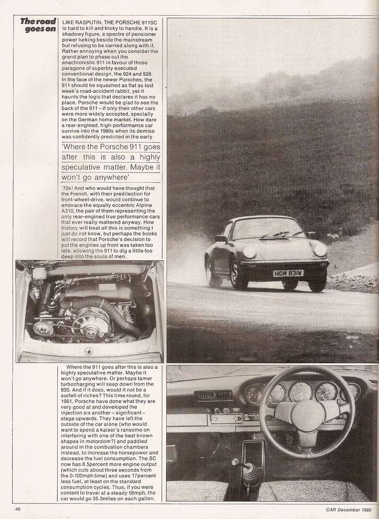 Porsche 911 SC Road Test 1980 (4) HGM 831W No data. Trigger's Retro Road Tests! Flickr