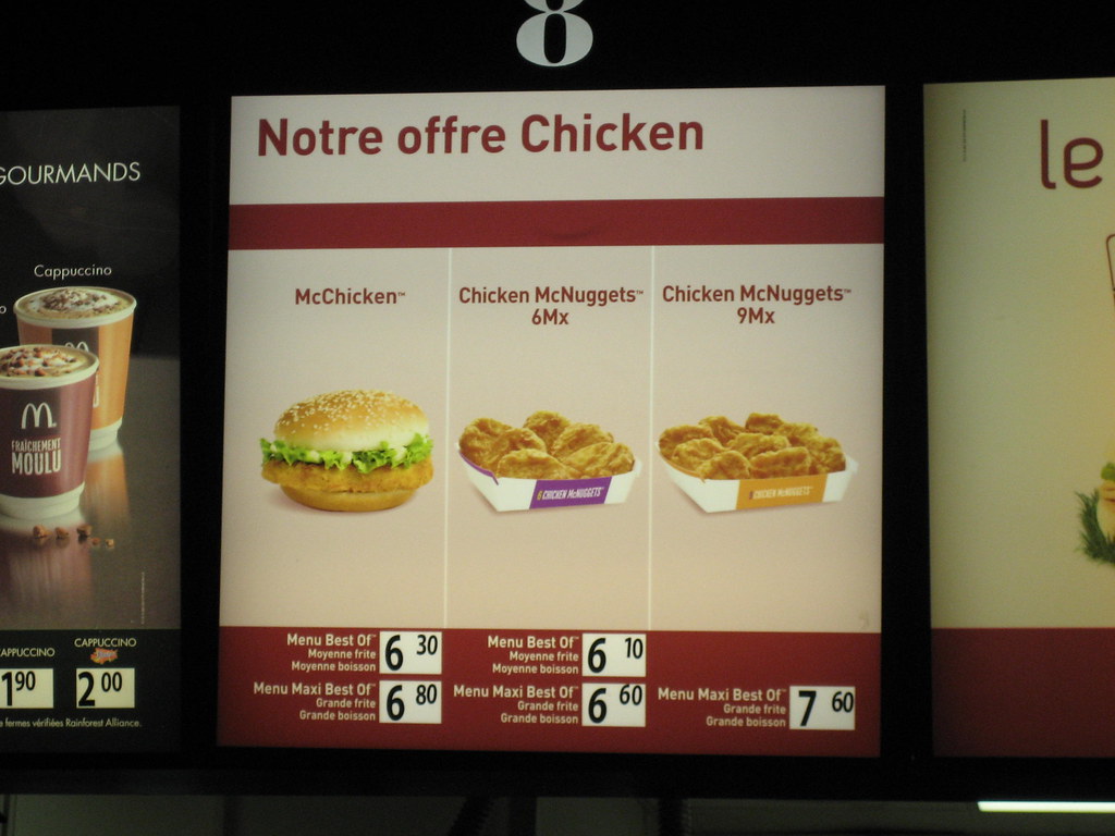 McDonalds menu. Disney Village. January 2012. Menu board i… Flickr