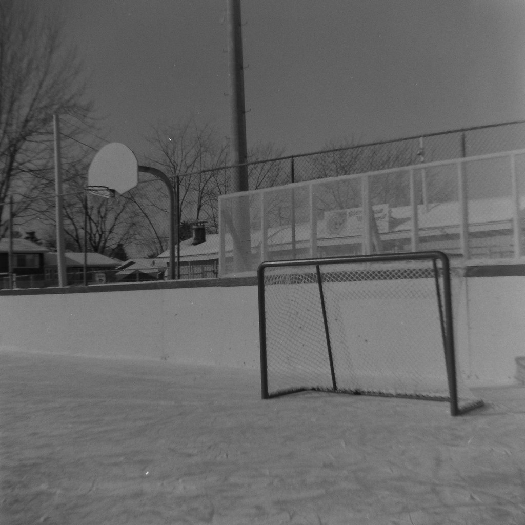 Cold Hockey Rink Testing a beat up 5 Kodak 1950 something… Flickr