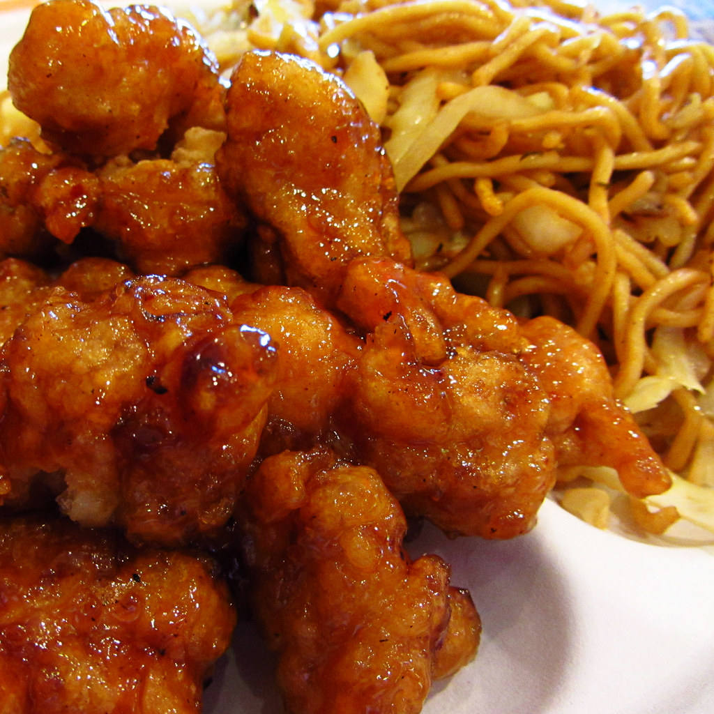 Orange Chicken Yummy lunch ) Formatted this photograph as… Flickr