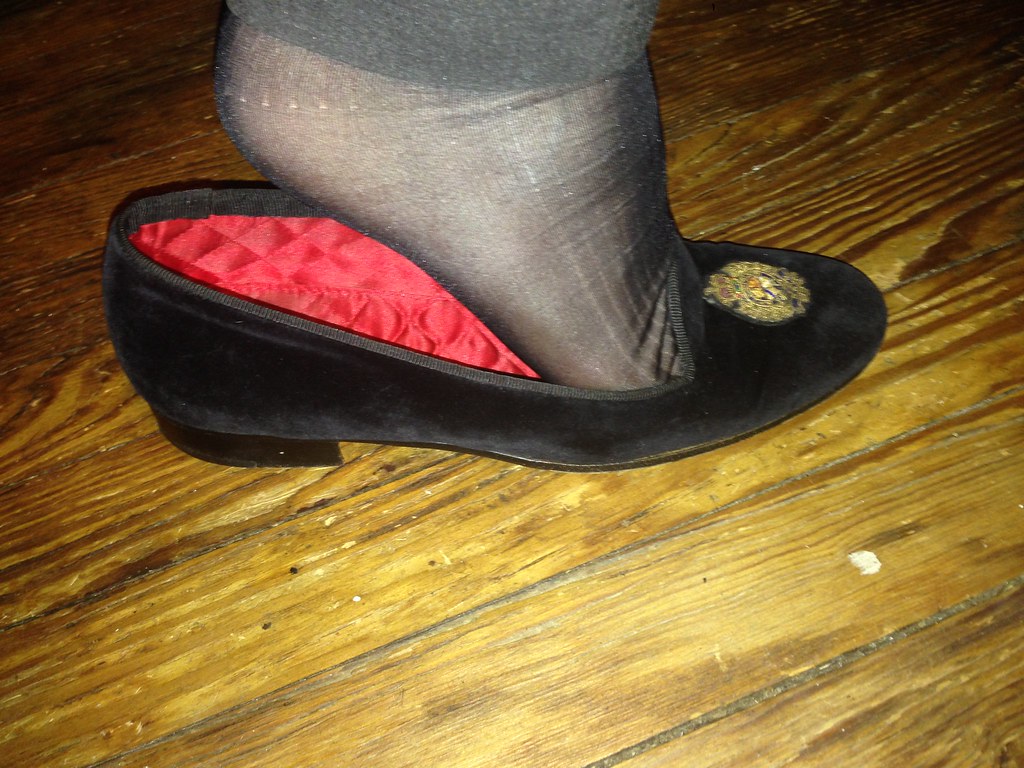 Bound to a chair leg In slippers and sheers Low Vamp Loafers Flickr